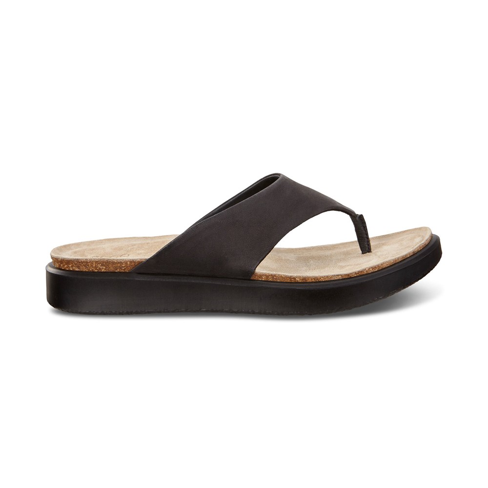 ECCO Womens Sandals Black - Corksphere Thong - TFB-943871